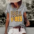 Distressed Fall Vibes Leopard Lightning Bolts In Fall Colors  Women's Short Sleeve Loose T-shirt Grey