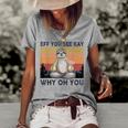 Funny Vintage Sloth Lover Yoga Eff You See Kay Why Oh You  Women's Short Sleeve Loose T-shirt Grey