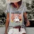 Groovy Nurse Costume Spooky Nurse Halloween Women's Short Sleeve Loose T-shirt Grey Groovy Nurse Costume Spooky Nurse Halloween Women's Short Sleeve Loose T-shirt Grey