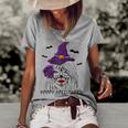 Happy Halloween Catrina Costume For Moms Witch Halloween Women's Loose T-shirt Grey