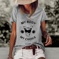 Pro-Choice Texas Women Power My Uterus Decision Roe Wade Women's Short Sleeve Loose T-shirt Grey