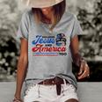 She Loves Jesus And America Too 4Th Of July Proud Christians Women's Loose T-shirt Grey