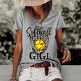 Softball Gigi Leopard Game Day Softball Lover Mothers Day  Women's Short Sleeve Loose T-shirt Grey