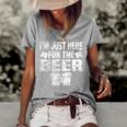 St Patricks Day Im Just Here For The Beer Drinking Gifts  Women's Short Sleeve Loose T-shirt Grey