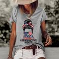 Stars Stripes Reproductive Rights Messy Bun 4Th Of July V4 Women's Loose T-shirt Grey