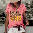 Distressed Fall Vibes Leopard Lightning Bolts In Fall Colors  Women's Short Sleeve Loose T-shirt Watermelon