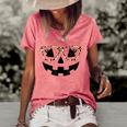 Jack O Lantern Pumpkin Halloween Costume Leopard Glasses Women's Loose T-shirt Watermelon