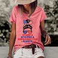 Messy Bun Stars Stripes & Reproductive Rights 4Th Of July Women's Loose T-shirt Watermelon