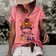 One Spooky Mama For Halloween Messy Bun Mom Monster Bleached V2 Women's Loose T-shirt Watermelon