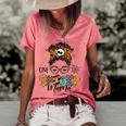 One Spooky Mama For Halloween Messy Bun Mom Monster Bleached V4 Women's Loose T-shirt Watermelon