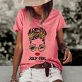 Womens Born In July Birthday Gift Leopard July Girl Women's Short Sleeve Loose T-shirt Watermelon