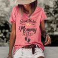 Womens Soon To Be Mommy 2023 Mothers Day First Time Mom Pregnancy Women's Short Sleeve Loose T-shirt Watermelon