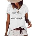 Angel Face Devil Thoughts V2 Women's Loose T-shirt White