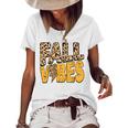 Distressed Fall Vibes Leopard Lightning Bolts In Fall Colors  Women's Short Sleeve Loose T-shirt White