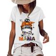 One Spooky Mama For Halloween Messy Bun Mom Monster Bleached V2 Women's Loose T-shirt White