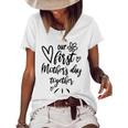 Our First Mothers Day Happy New Mom Mothers Day Rainbow  Women's Short Sleeve Loose T-shirt White