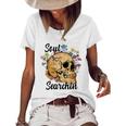 Skeleton And Plants Soul Searchin Custom Women's Loose T-shirt White