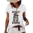 Spooky Mama Scary Halloween Messy Hair Bun Mothers Women's Loose T-shirt White