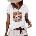 Witches Crew Pumpkin Skull Groovy Fall Women's Loose T-shirt White