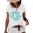 Womens Lake Vibes Summer Vibes Vacation Funny  Women's Short Sleeve Loose T-shirt White