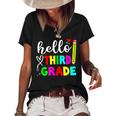 Back To School Hello 3Rd Grade Kids Teacher Student Women's Short Sleeve Loose T-shirt Black