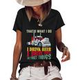 Big Rigs Thats What I Do I Beer I Drive Trucks Gift Women's Short Sleeve Loose T-shirt Black