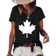 Canadian Flag Women Men Kids Maple Leaf Canada Day Women's Short Sleeve Loose T-shirt Black