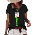 Funny Anti Biden Dont Take Me To Your Leader Idiot Funny Alien Women's Short Sleeve Loose T-shirt Black