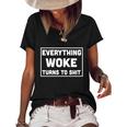 Funny Anti Biden Everything Woke Turns To Shit V2 Women's Short Sleeve Loose T-shirt Black