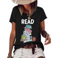 Funny Teacher Library Read Book Club Piggie Elephant Pigeons  Women's Short Sleeve Loose T-shirt Black