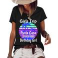Girls Trip Punta Cana Dominican Republic Birthday Girl Squad Women's Short Sleeve Loose T-shirt Black