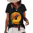 Halloween Cute Witch Cat Mom Pumpkin Moon Spooky Cat Women's Short Sleeve Loose T-shirt Black