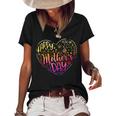 Happy Mothers Day With Tie-Dye Heart Mothers Day  Women's Short Sleeve Loose T-shirt Black