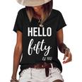 Hello 50 Fifty Est 1972 50Th Birthday 50 Years Old Women's Short Sleeve Loose T-shirt Black
