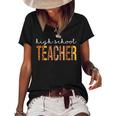 High School Teacher Leopard Fall Autumn Lovers Thanksgiving  Women's Short Sleeve Loose T-shirt Black