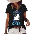 Kids Cat Just A Boy Who Loves Cats Gift For Cat Lovers Women's Short Sleeve Loose T-shirt Black