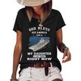 My Daughter Is On Uss America Lha Women's Short Sleeve Loose T-shirt Black