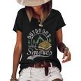 Outdoors And Smores Funny Campfire Camping Distressed Gift Women's Short Sleeve Loose T-shirt Black