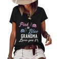 Pink Or Blue Grandma Loves You Ladybug Gender Reveal Party Gift Women's Short Sleeve Loose T-shirt Black