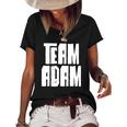 Team Adam Son Dad Mom Husband Grandson Sports Family Group Women's Short Sleeve Loose T-shirt Black
