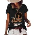 This Queen Was Born In July Birthday For Girl Melanin Women's Short Sleeve Loose T-shirt Black