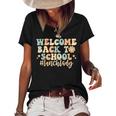 Welcome Back To School Lunch Lady Retro Groovy  Women's Short Sleeve Loose T-shirt Black
