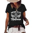 Womens Biker Lifestyle Quotes Motorcycles And Mascara Women's Short Sleeve Loose T-shirt Black