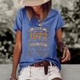 50 Years Old Vintage July 1972 Limited Edition 50Th Birthday Women's Short Sleeve Loose T-shirt Blue