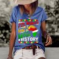Black History Month One Month Cant Hold Our History Women's Short Sleeve Loose T-shirt Blue