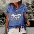 Camp Mommy Shirt Summer Camp Home Road Trip Vacation Camping Women's Short Sleeve Loose T-shirt Blue