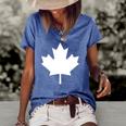 Canadian Flag Women Men Kids Maple Leaf Canada Day Women's Short Sleeve Loose T-shirt Blue