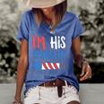 Couples Matching 4Th Of July - Im His Sparkler Women's Short Sleeve Loose T-shirt Blue