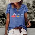 Desantis Escape To Florida Flamingo Orange Cute Gift Women's Short Sleeve Loose T-shirt Blue