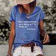 Funny Anti Biden Dont Underestimate Joes Ability To Fuck Things Up Funny Bar Women's Short Sleeve Loose T-shirt Blue